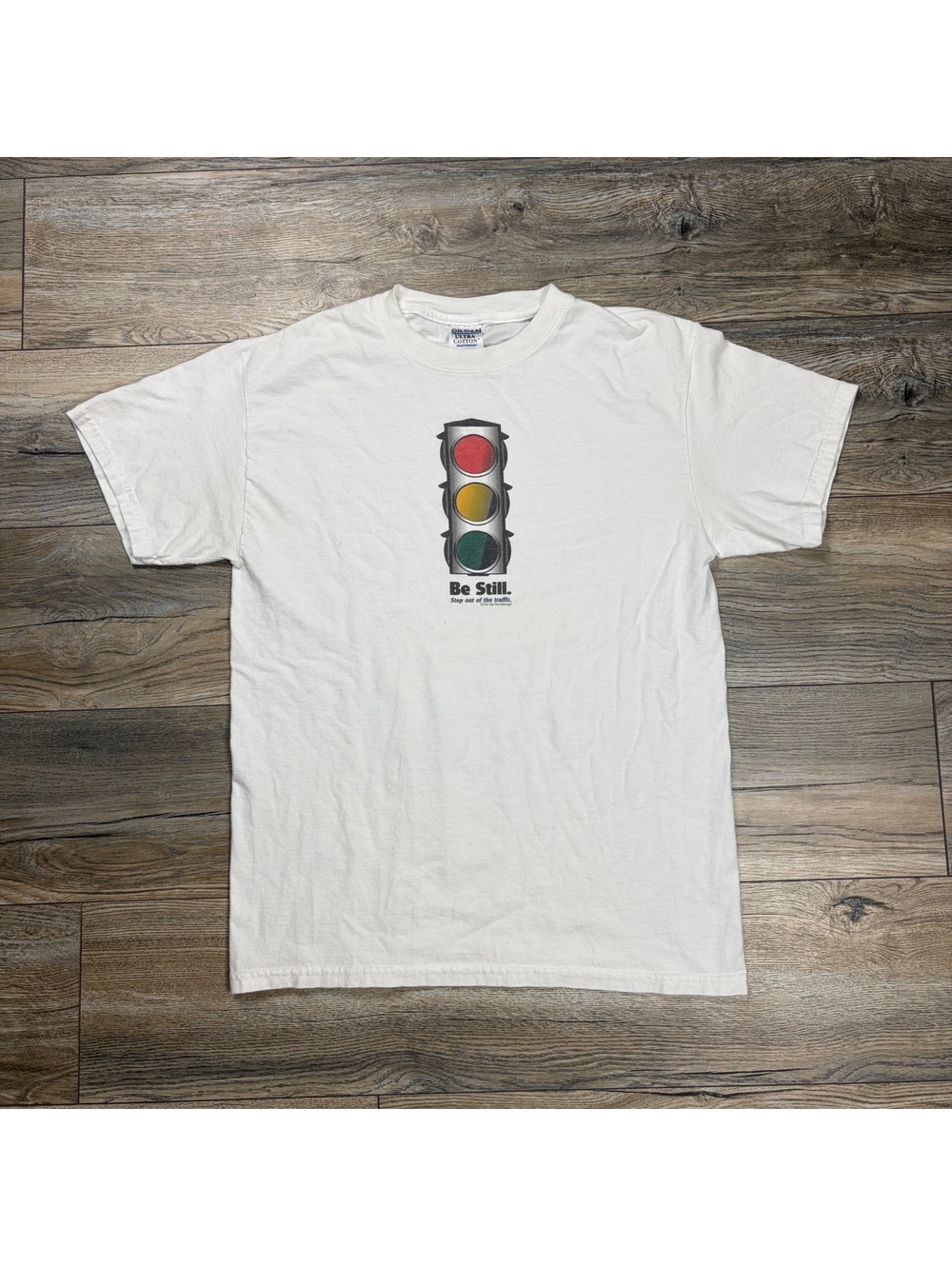 90's Jesus Be Still traffic light  white T-shirt